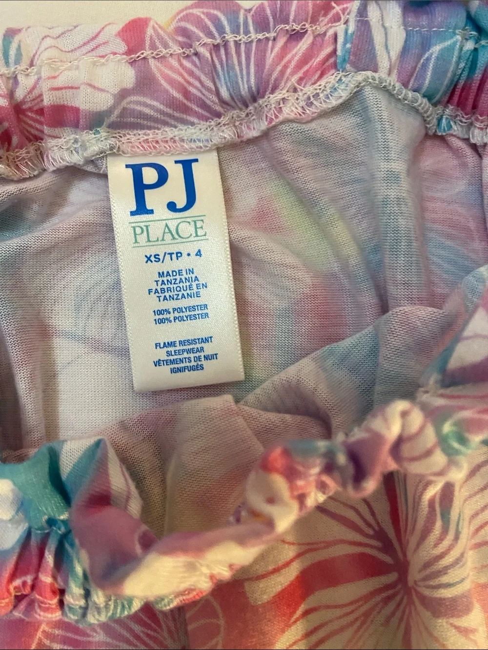 The Children's Place Pink & Blue Floral Tie-Shoulder Nightgown